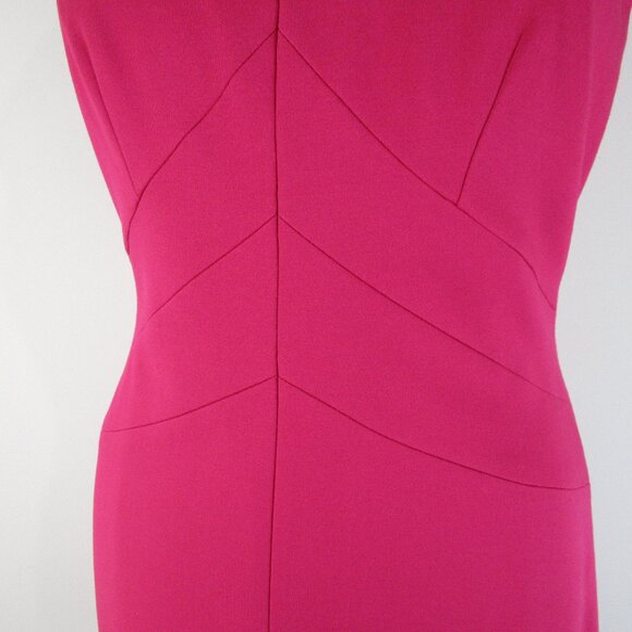 Talbots Plus Size Solid Magenta Fuchsia Pink V-Neck Sheath Dress Size 16 - Picture 5 of 13